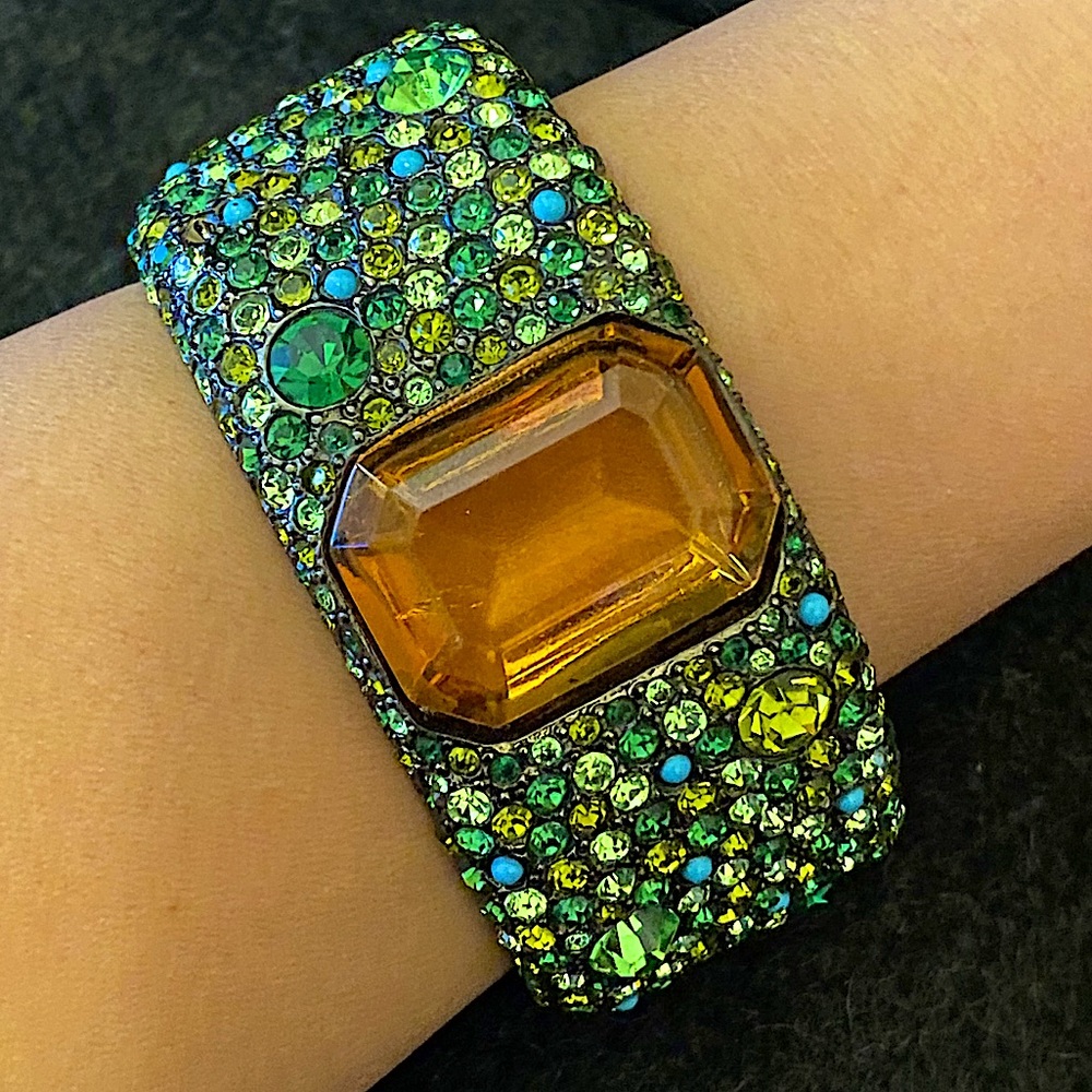 Green Jeweled Bangle bracelet